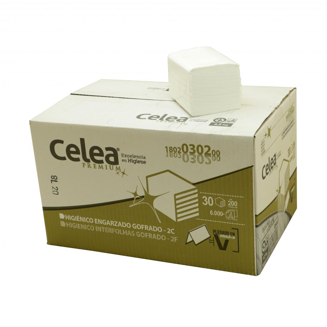Toalla secamanos cortada Celea premium gofrada