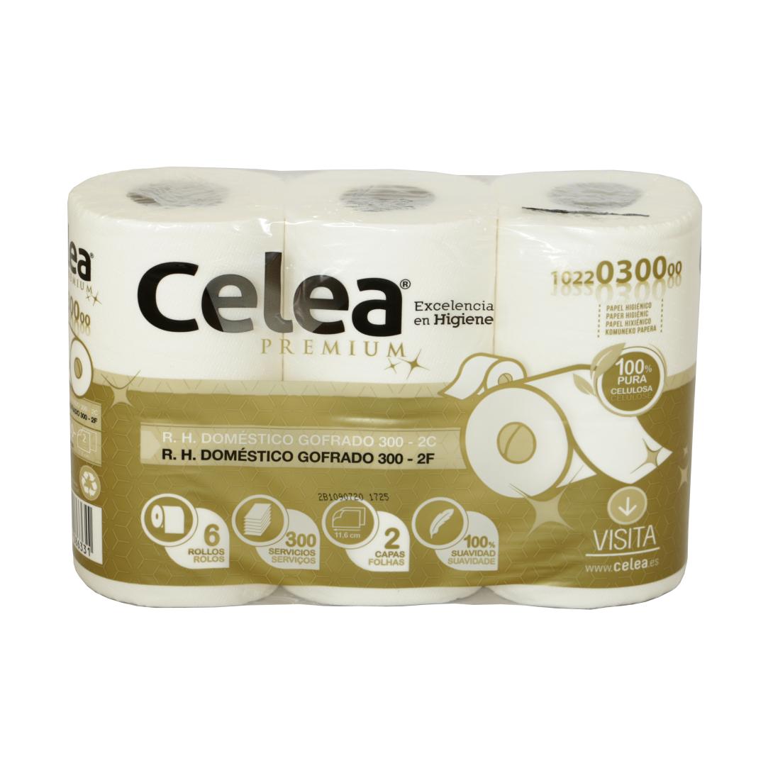 Papel higiénico doméstico gofrado 300 - 2C - CELEA